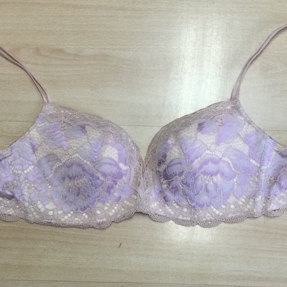 Peach John Pretty Pink Lavender Lace B75 34A Padded Bra